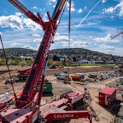 Baustelle in Blickrichtung Hailer