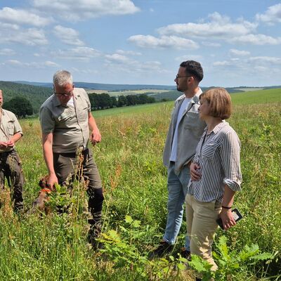 Eine Gruppe von Menschen auf einer Wiese