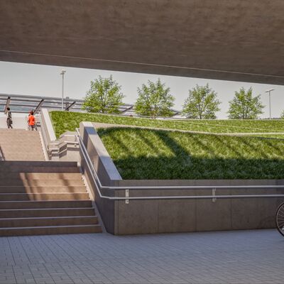 Visualisierung der Personenunterführung des Bahnhofs Gelnhausen im Endzustand