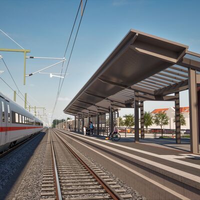 Visualisierung des Bahnhofs Gelnhausen im Endzustand
