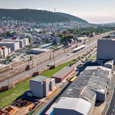 Visualisierung des Bahnhofs Gelnhausen im Endzustand