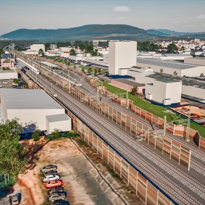 Visualisierung des Bahnhofs Gelnhausen im Endzustand