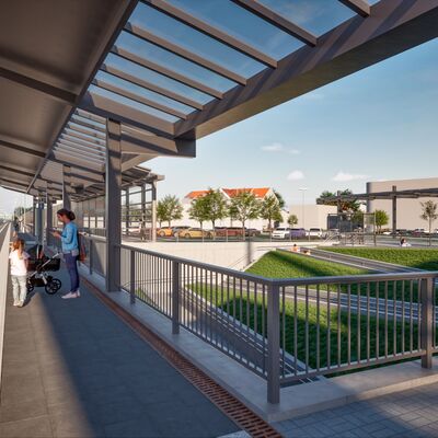 Visualisierung des Bahnhofs Gelnhausen im Endzustand